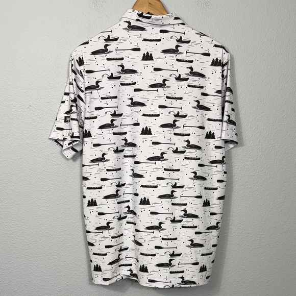 Waggle Men's Loon Lake Golf Polo Shirt - Picture 4 of 5